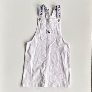 Calvin Klein Jeans White Denim Overall Dress – Size 8/10
